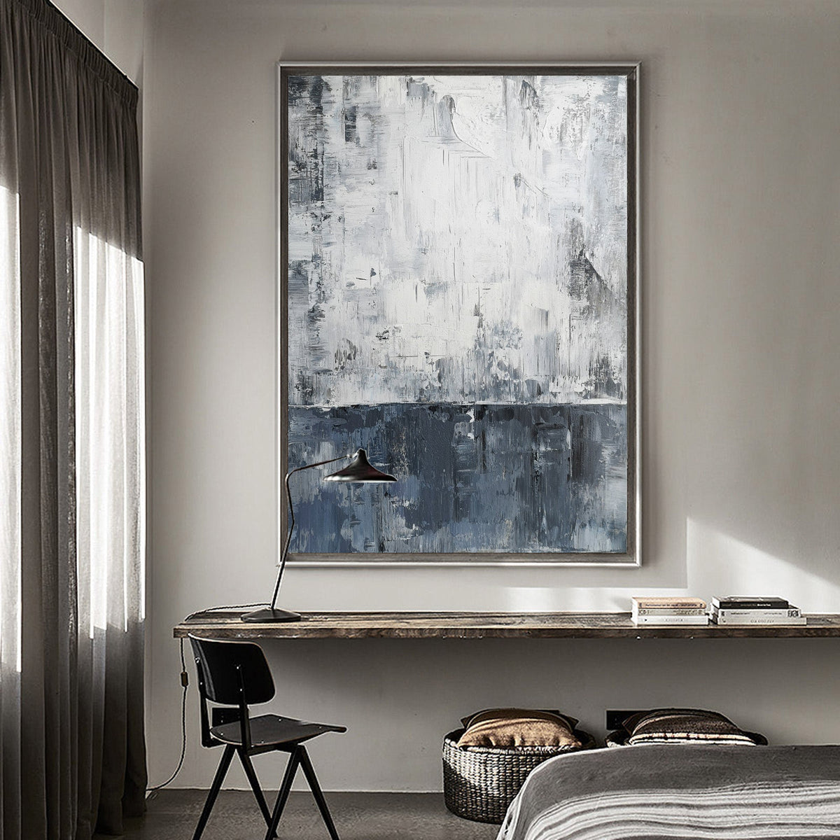 Blue White Abstract Painting