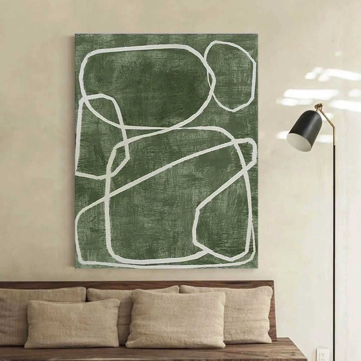 Green Abstract Organic Shapes Painting