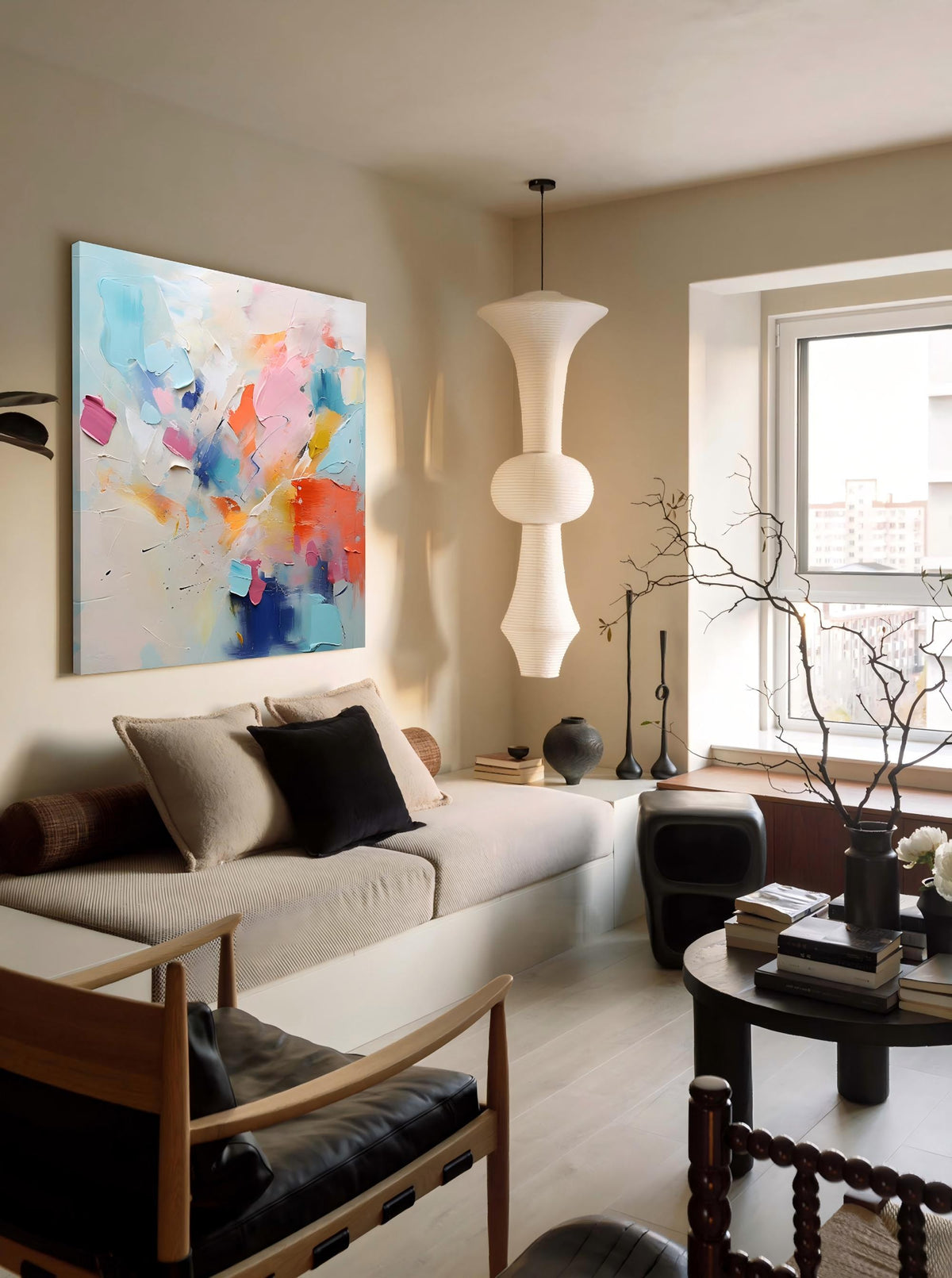 3D Textured Painting Vibrant Pastels Modern Wall Art