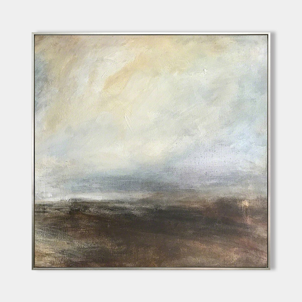 Minimalist Earth Tone Horizon Abstract Painting