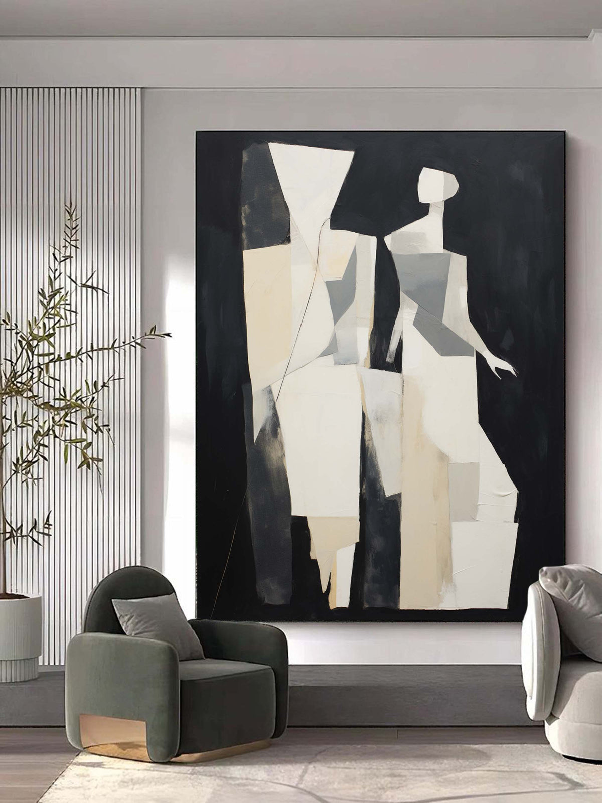 Wall Art Fragmented Shapes Contemporary Abstract Modern