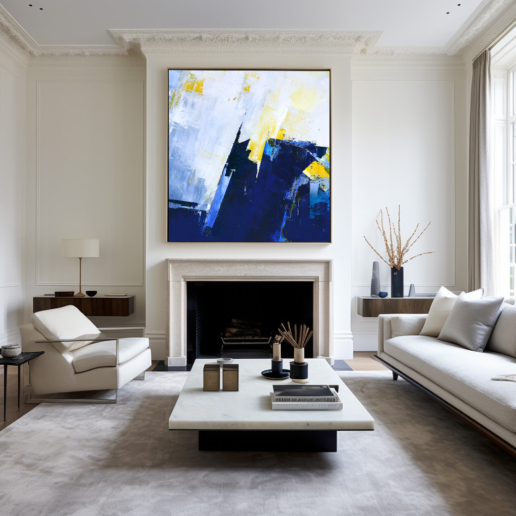 Blue Square Abstract Painting