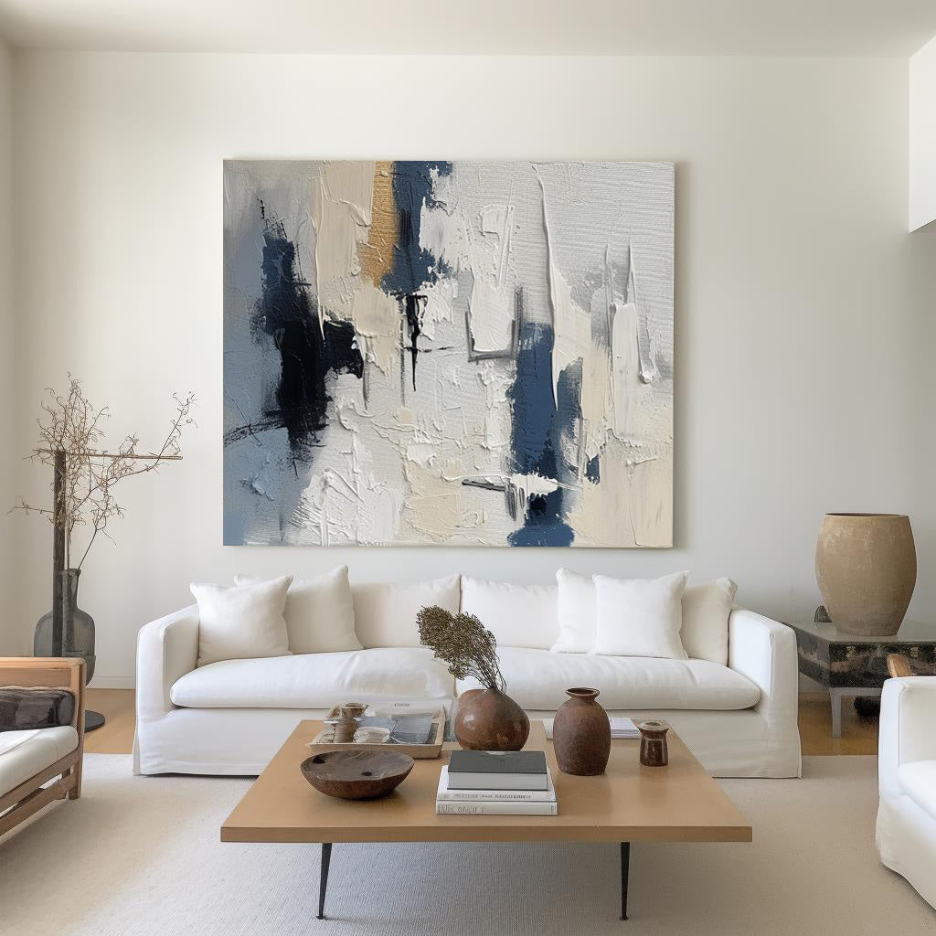 Wall Art Neutral Abstract Minimalist Textured Office