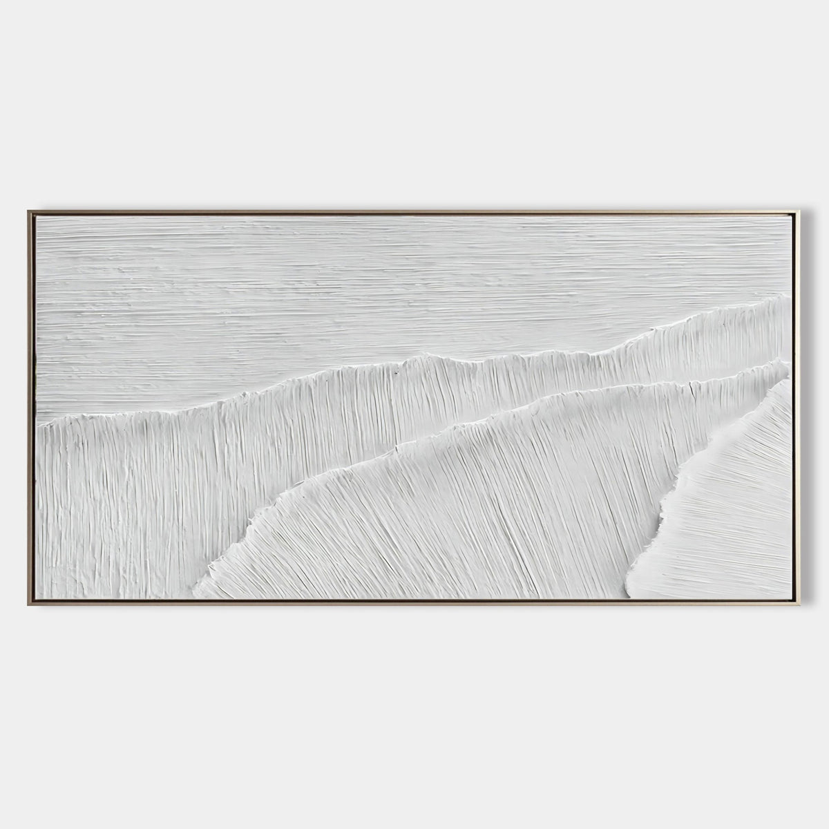 White Minimalist Textured Wave Painting