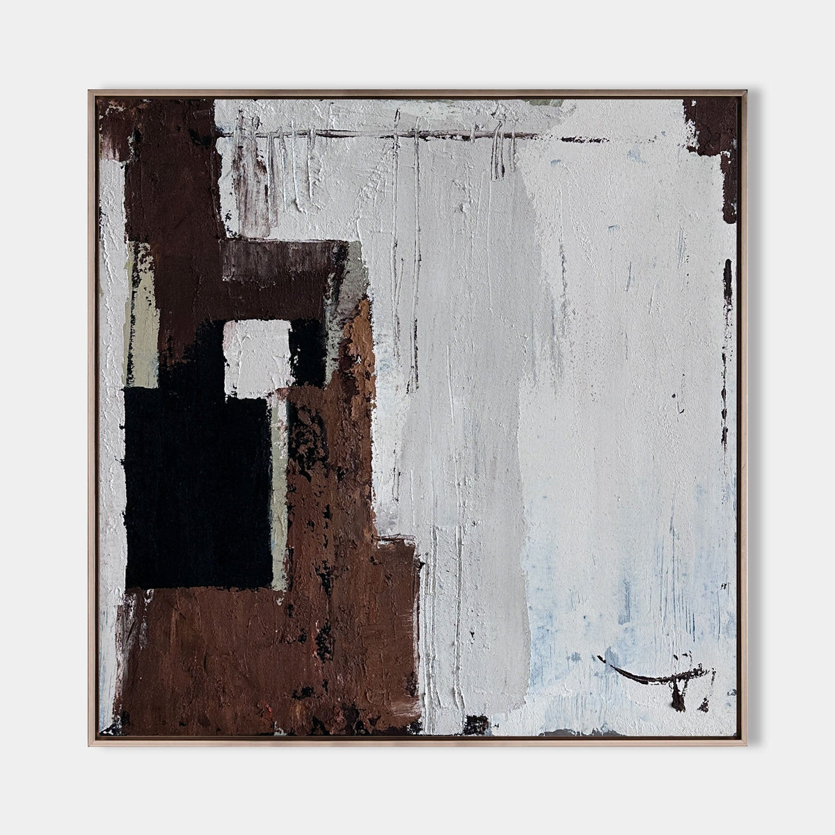 Rough Textured Block‑Shaped Abstract Hand‑Painted Artwork