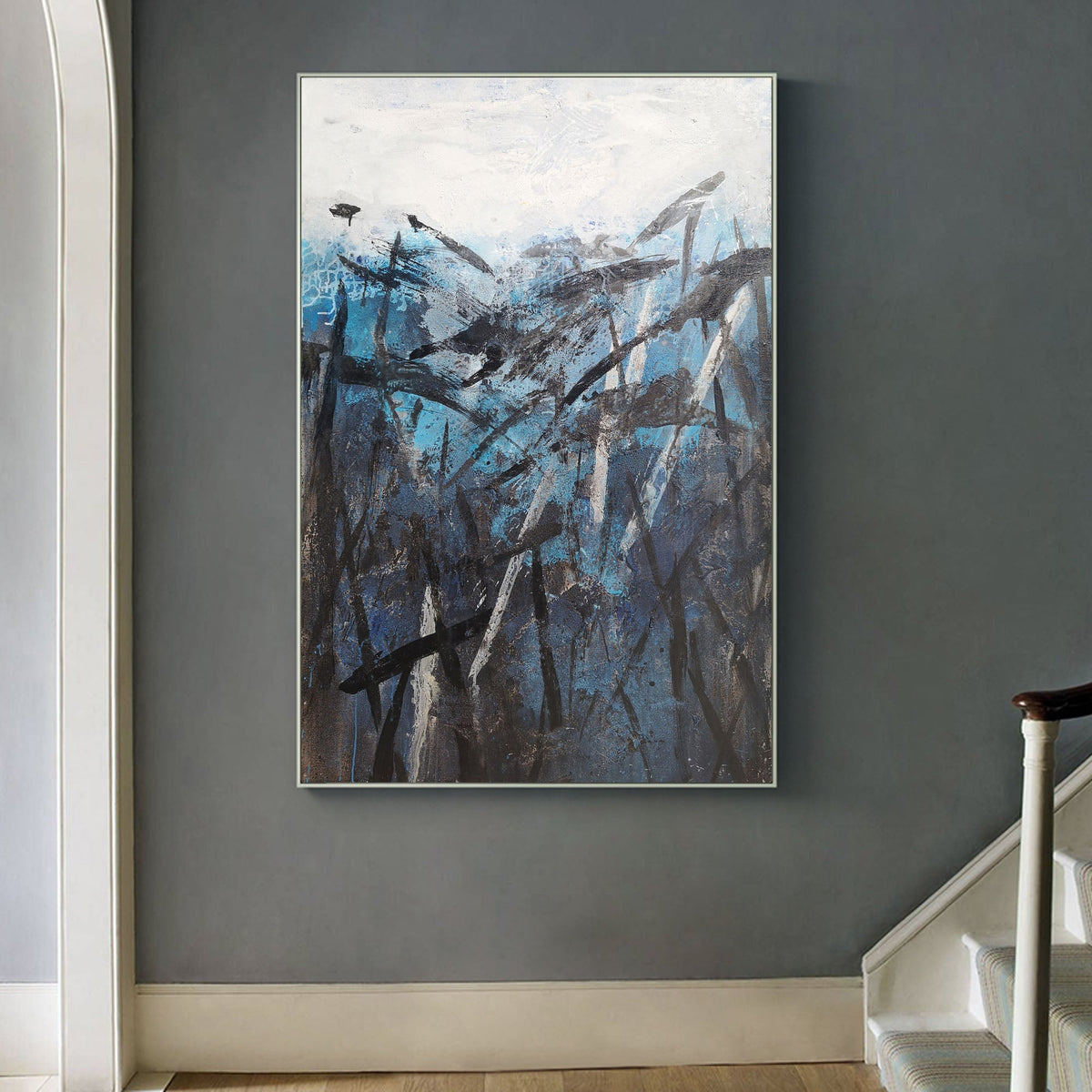 Dark And BLue Abstract Painting
