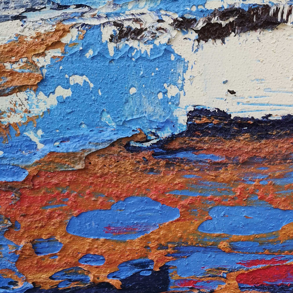 Vibrant Coastal Abstract Oil Painting
