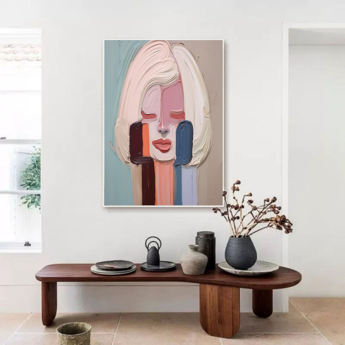 Wall Art Plaster Expressionist Figure Scene