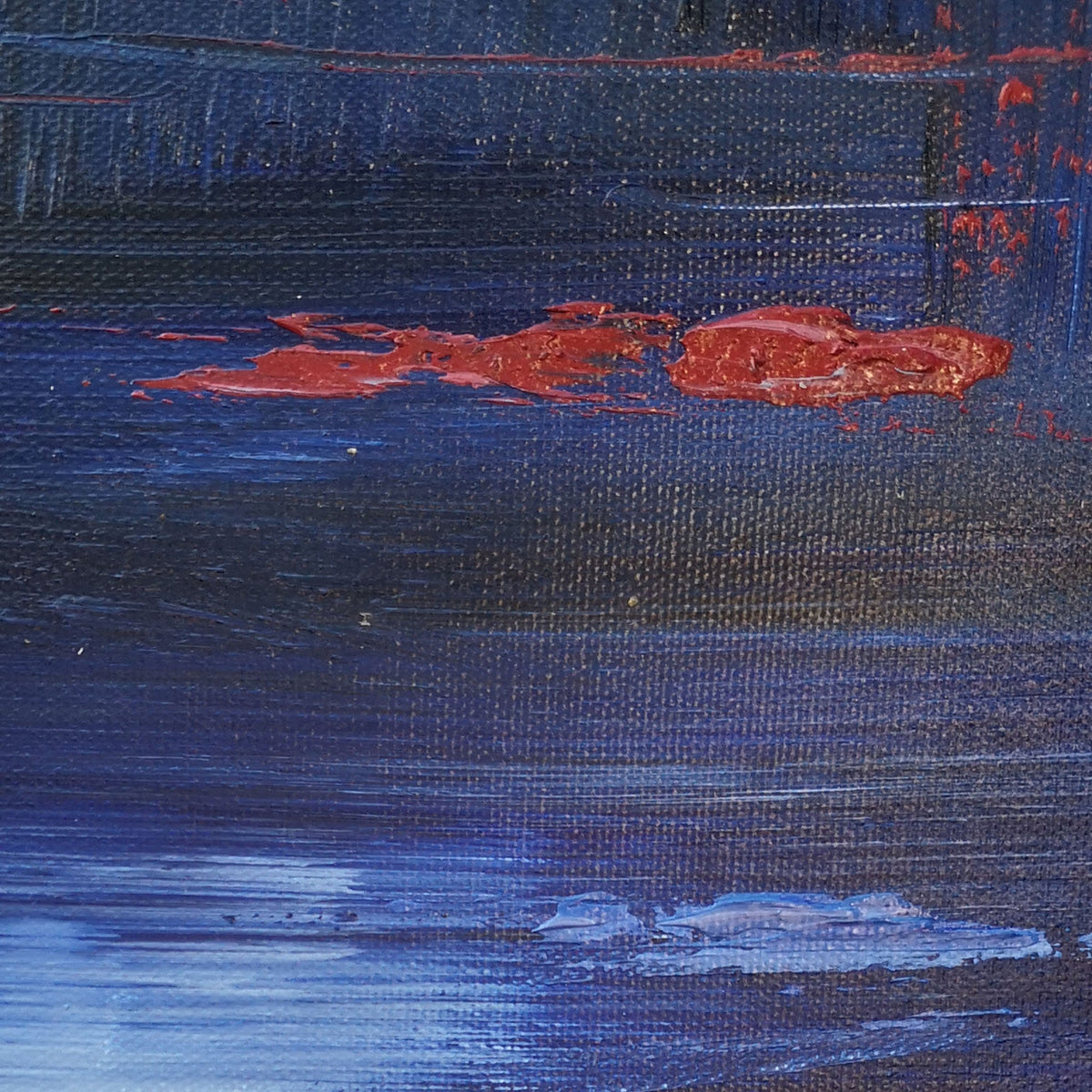 Blue Red Abstract Expressionist Painting