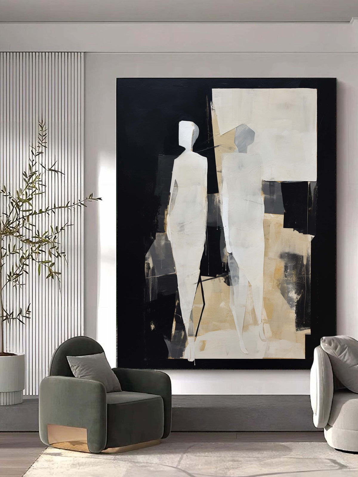 Wall Art Contemporary Figurative Minimalist Abstract Art Silhouettes