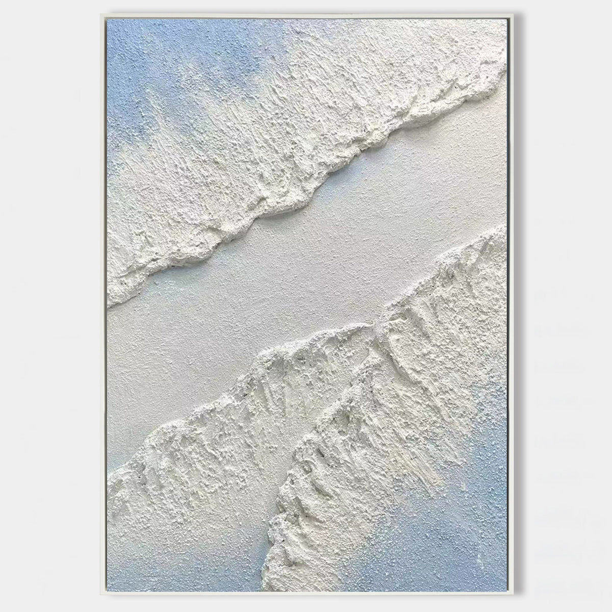 Textured Coastal Waves Abstract Painting