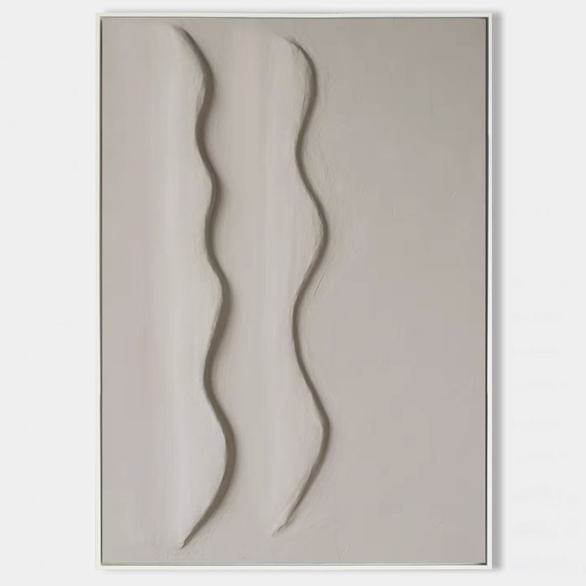 Hepworth Style Neutral Wavy Shape Canvas Art