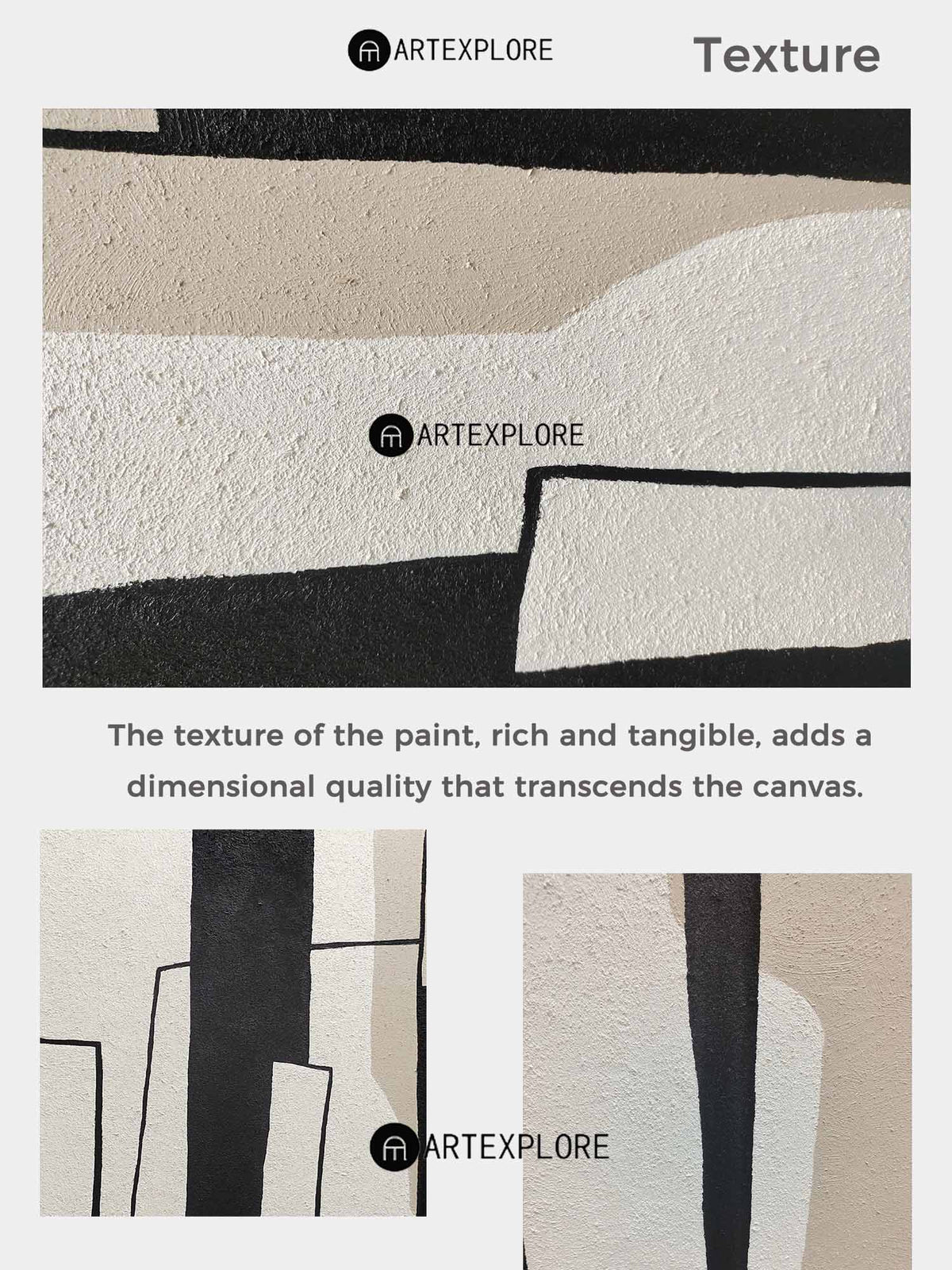 Geometric Monochrome Abstract Painting