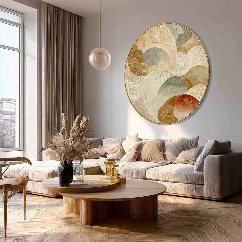 Wall Art Minimalist 3D Beige Textured - Neutralighting