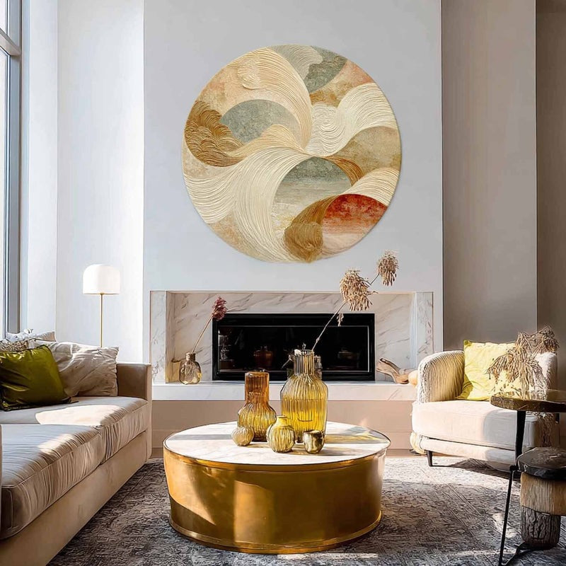 Wall Art Minimalist 3D Beige Textured - Neutralighting