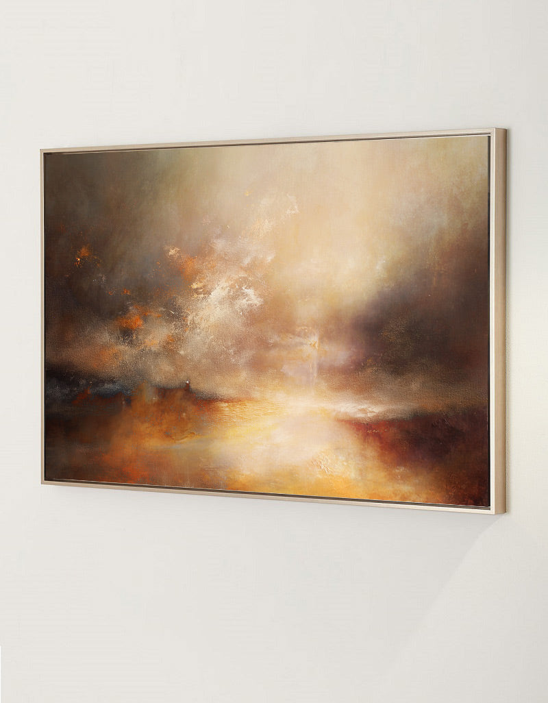 Warm Sunset Landscape Oil Painting