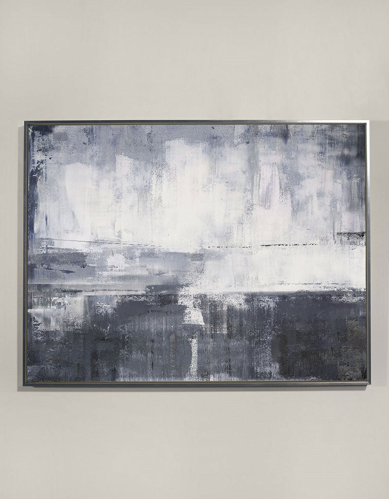 Grey White Abstract Art