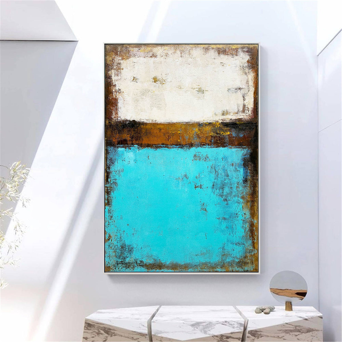 Blaire Turquoise Abstract Canvas Wall Art