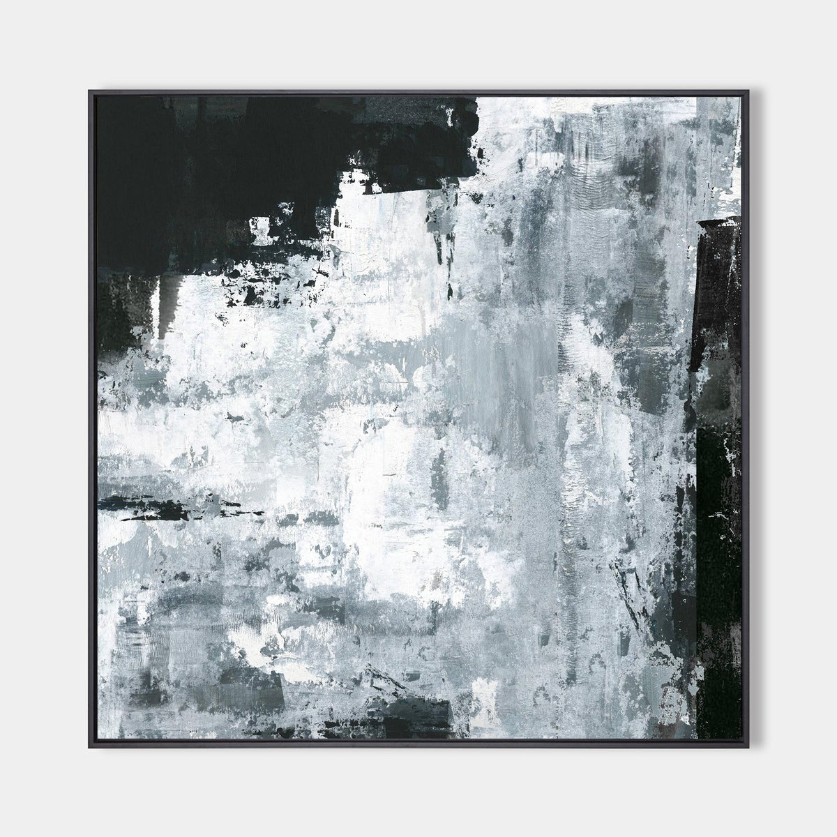 Monochromatic Grey Abstract Painting