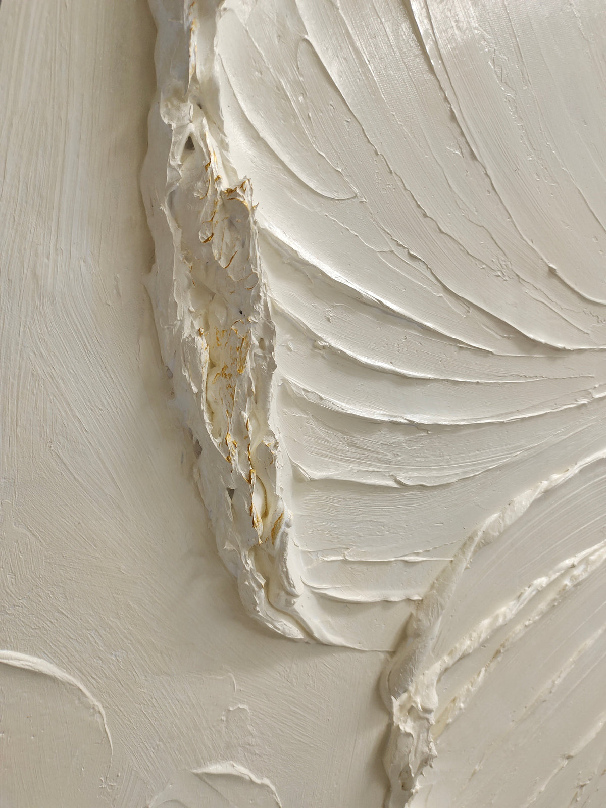 Elegant White Floral Relief Textured Wall Art