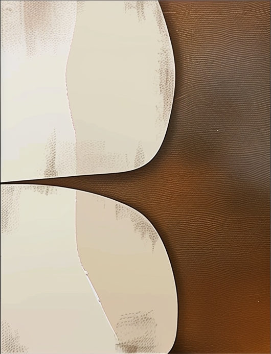 Wall Art Brown Beige Abstract Minimalist Shape