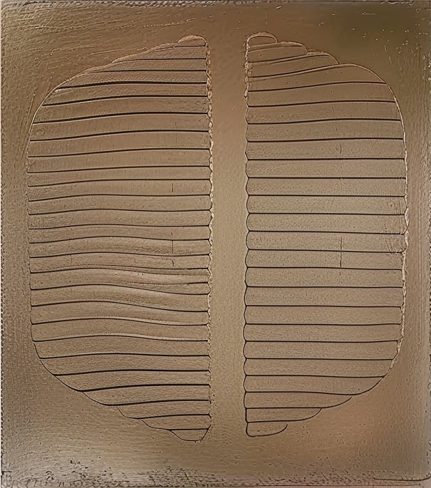 2 Piece Set Brown Beige Textured Diptych Oil Painting