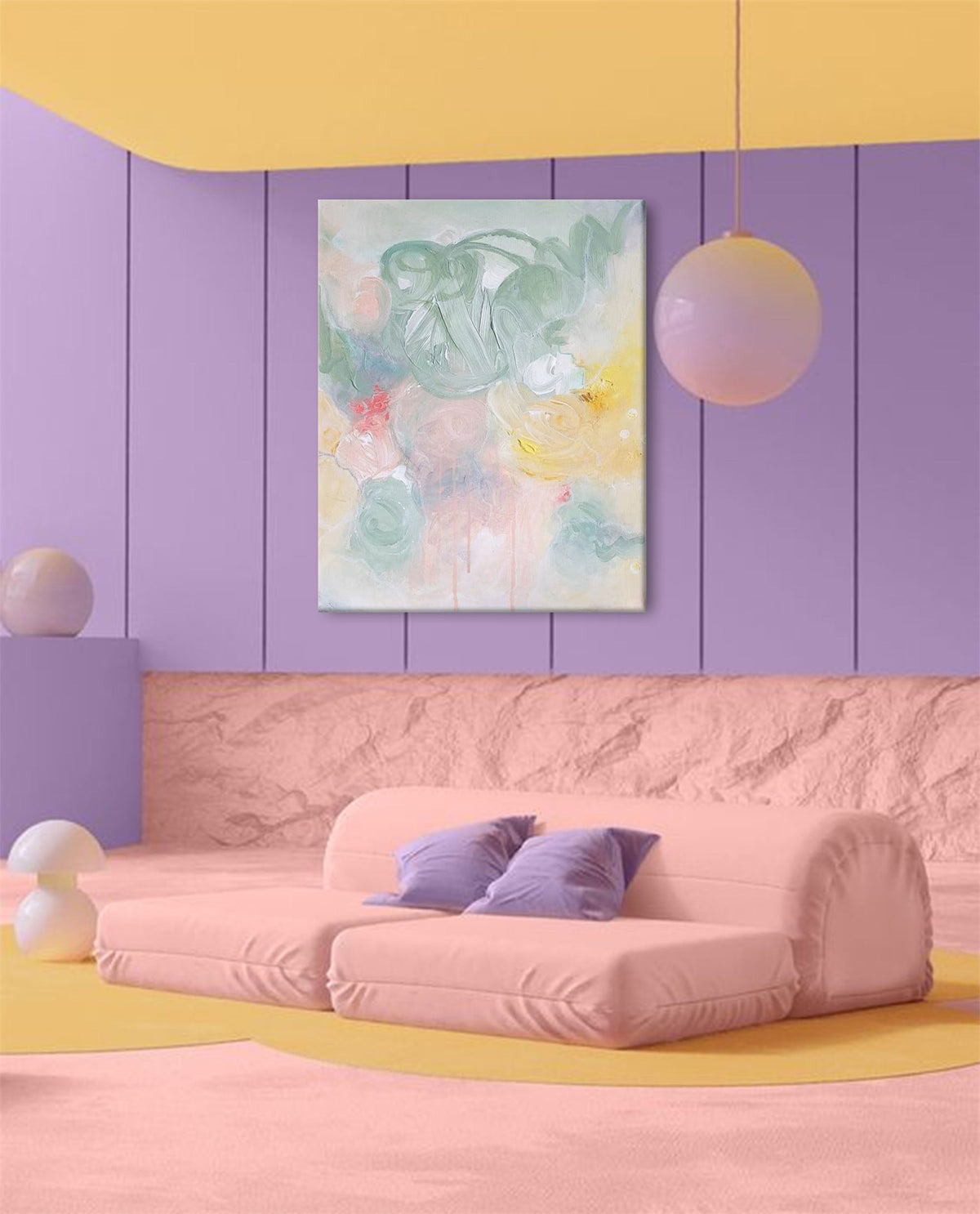Soft Pastel Expressionist Painting Wall Art