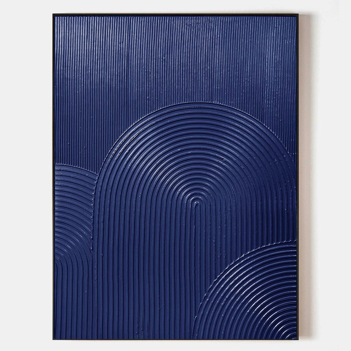 Wall Art Navy Blue Arched Lines Geometric Minimalist Texture Living Room
