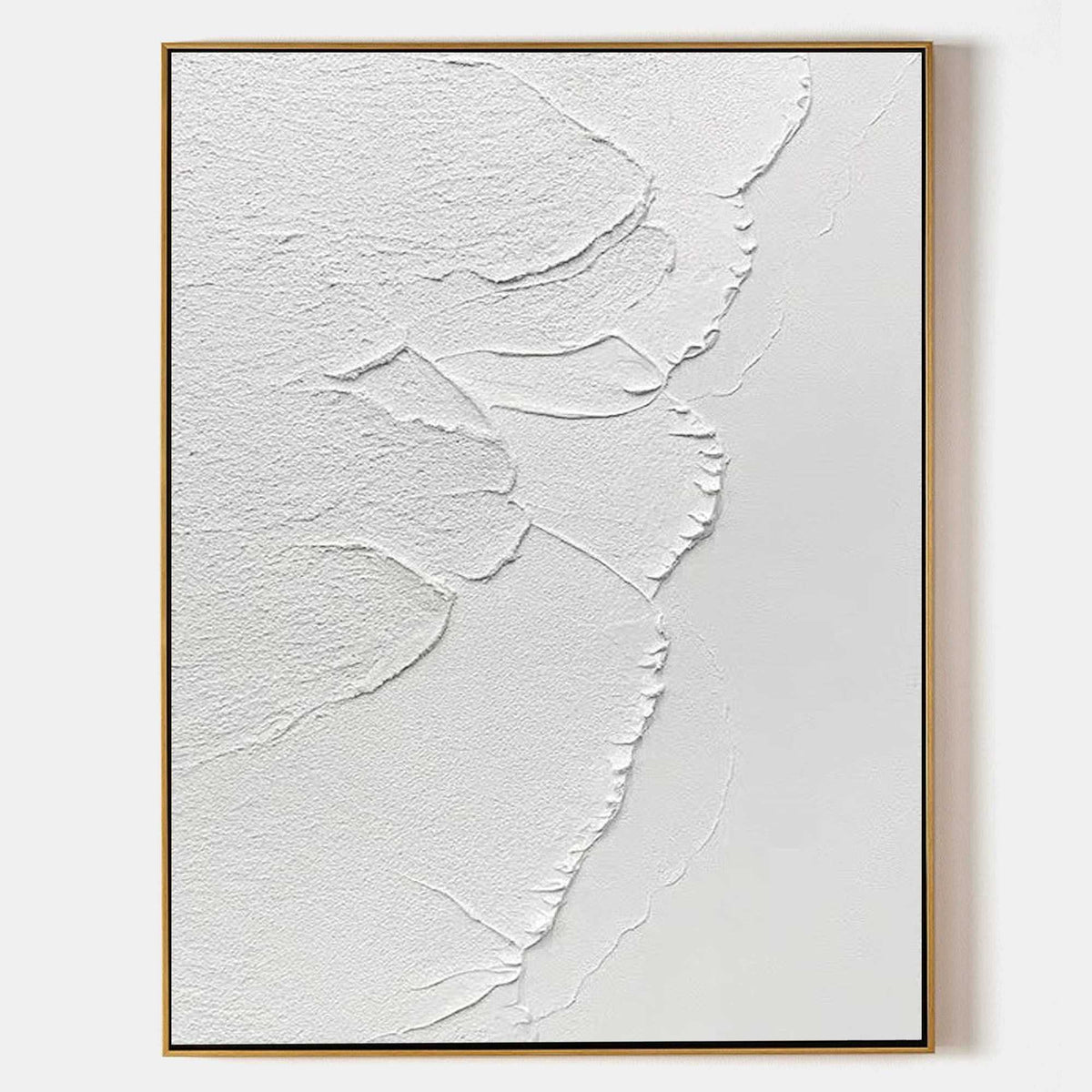 Off‑White Vertical Raised‑Relief Heavy‑Textured Artwork