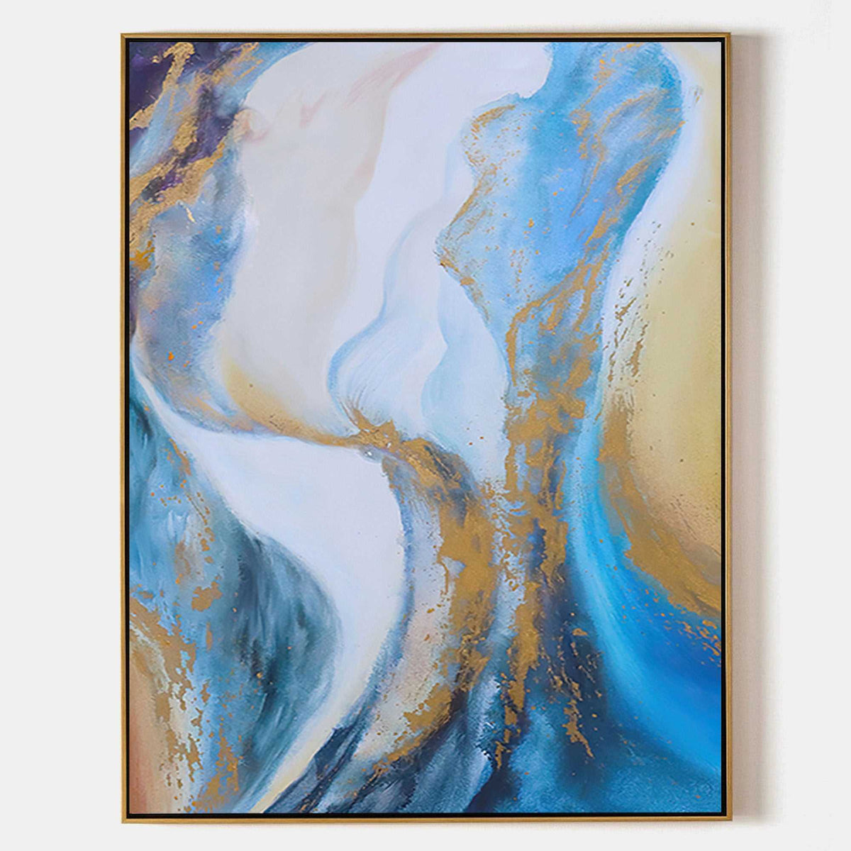 Abstract Blue And Gold Painting