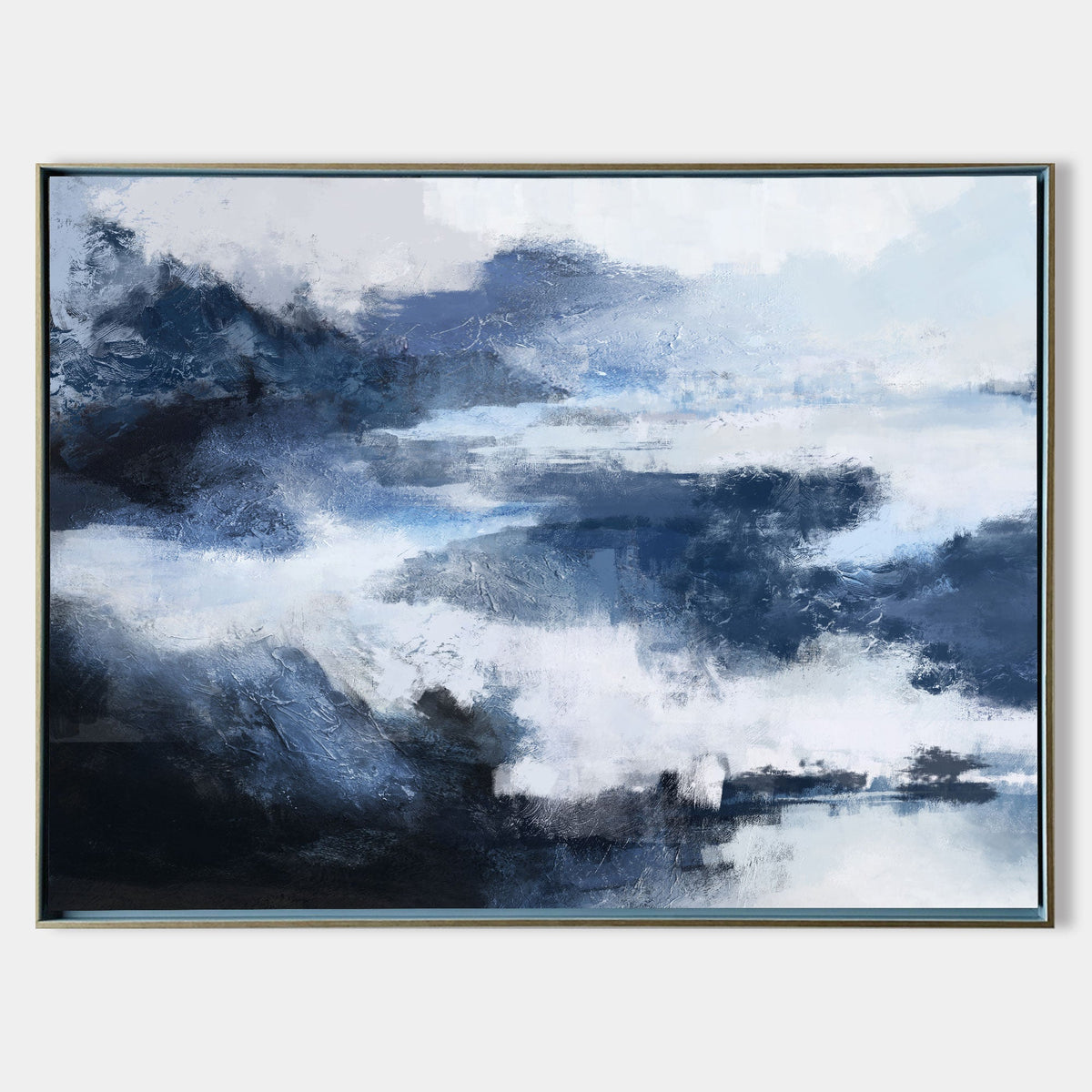 Dramatic Indigo Cloudscape Painting Horizontal