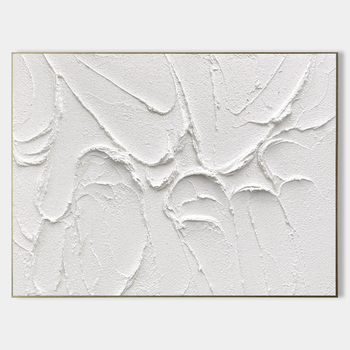 Minimalist White Textured Abstract Canvas Wall Art