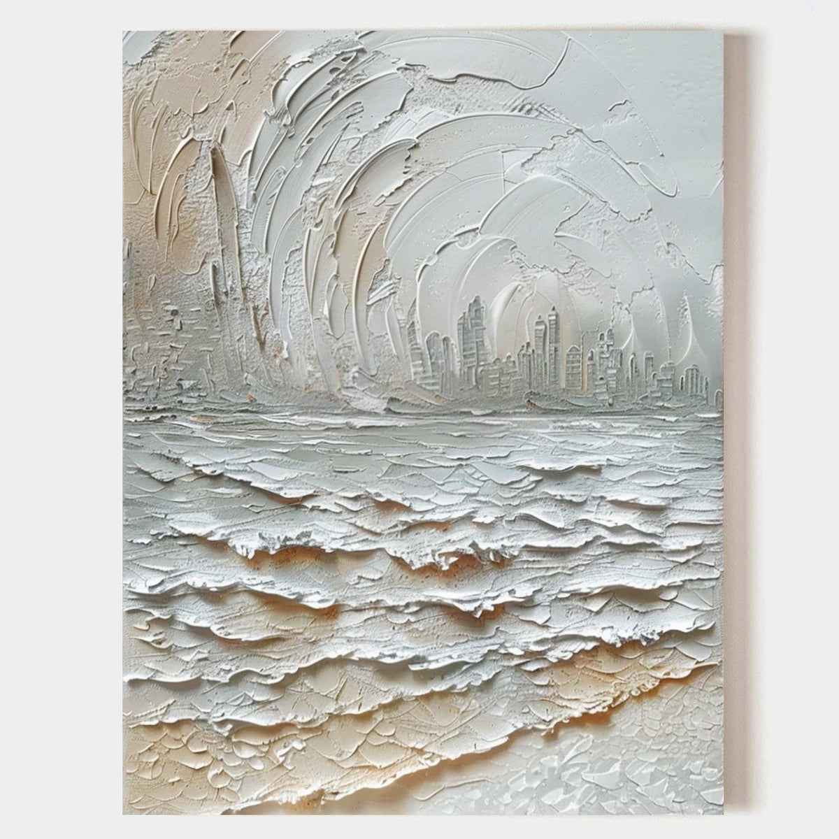 Wall Art Impasto Coastal Cityscape