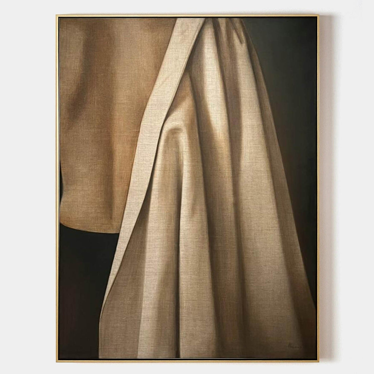 Wall Art Elegant Textured Linen Drape