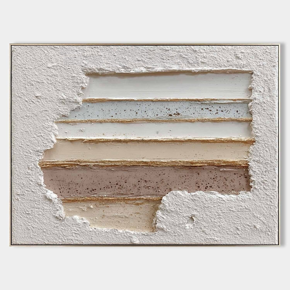 Wall Art Vertical Textured Abstract Geometric Scene Serene
