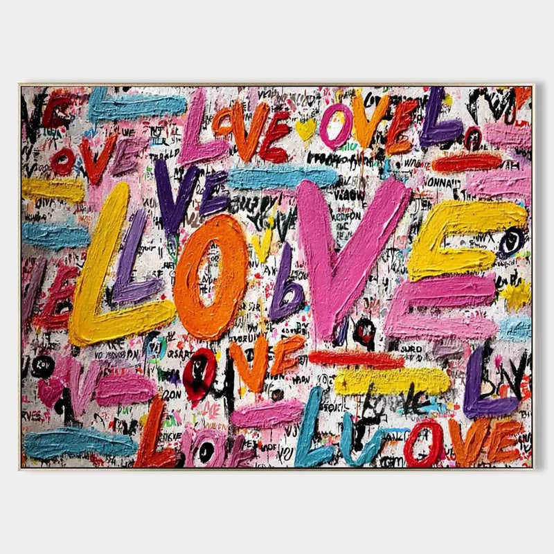 Graffiti Style Love Pop Art Impasto Painting