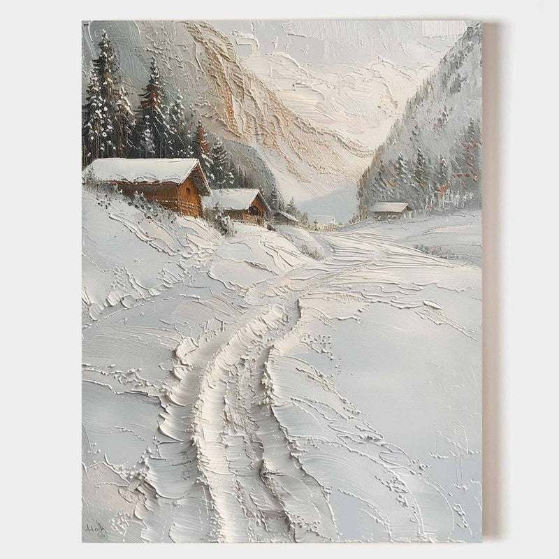 Wall Art Mountain Valley Winter Landscape