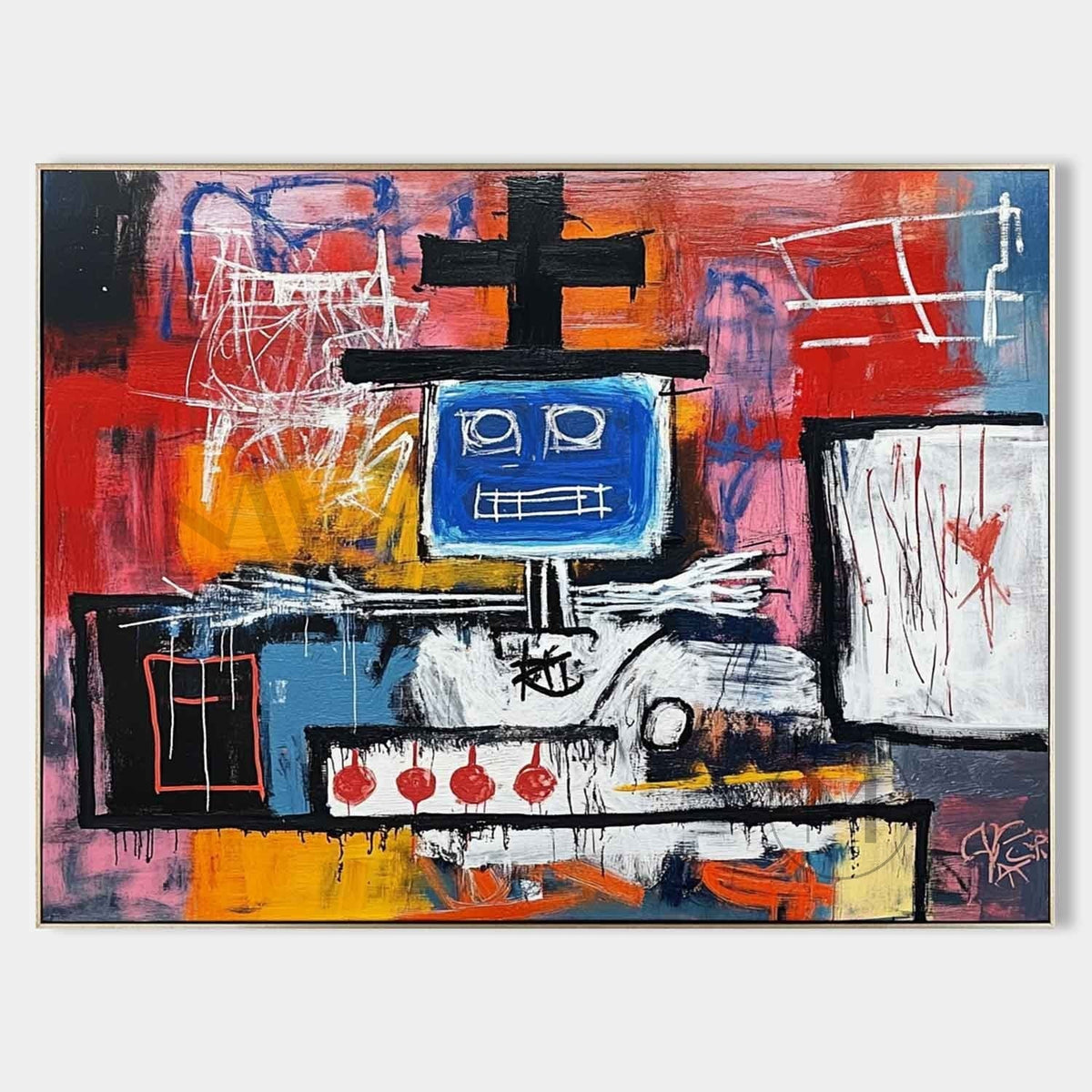 Wall Art Neo Expressionist Robot Painting