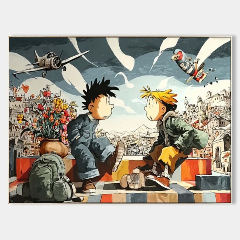 Wall Art Pop Art Style Comic Figure Oil Painting
