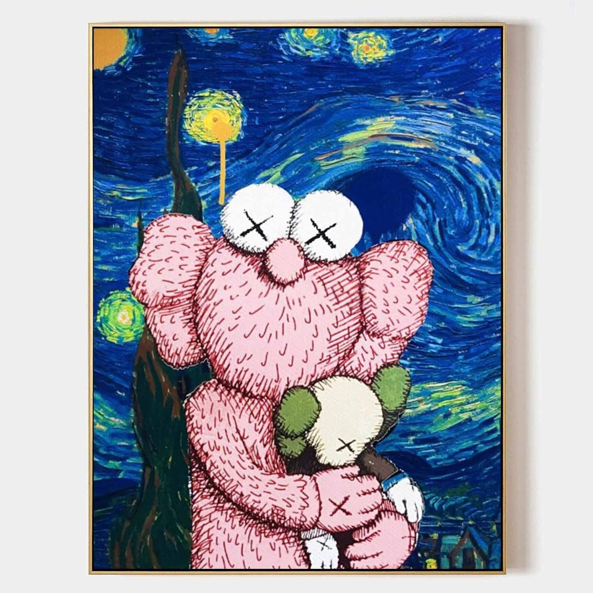 Wall Art Square Pop Art KAWS Inspired Starry Night