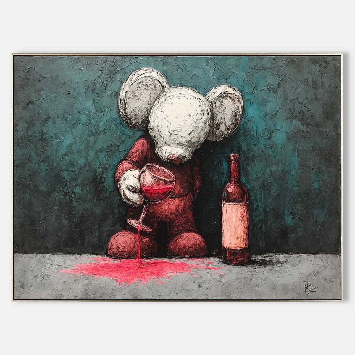 Wall Art Panoramic Textured Cartoon Character Scene Moody