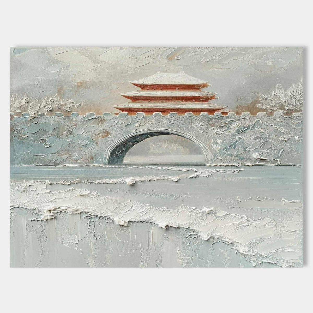 Wall Art Snow-Covered Ancient Chinese