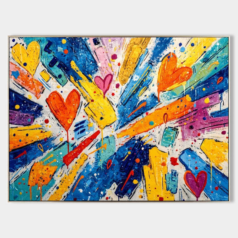 Burst of Love Pop Art Impasto Painting