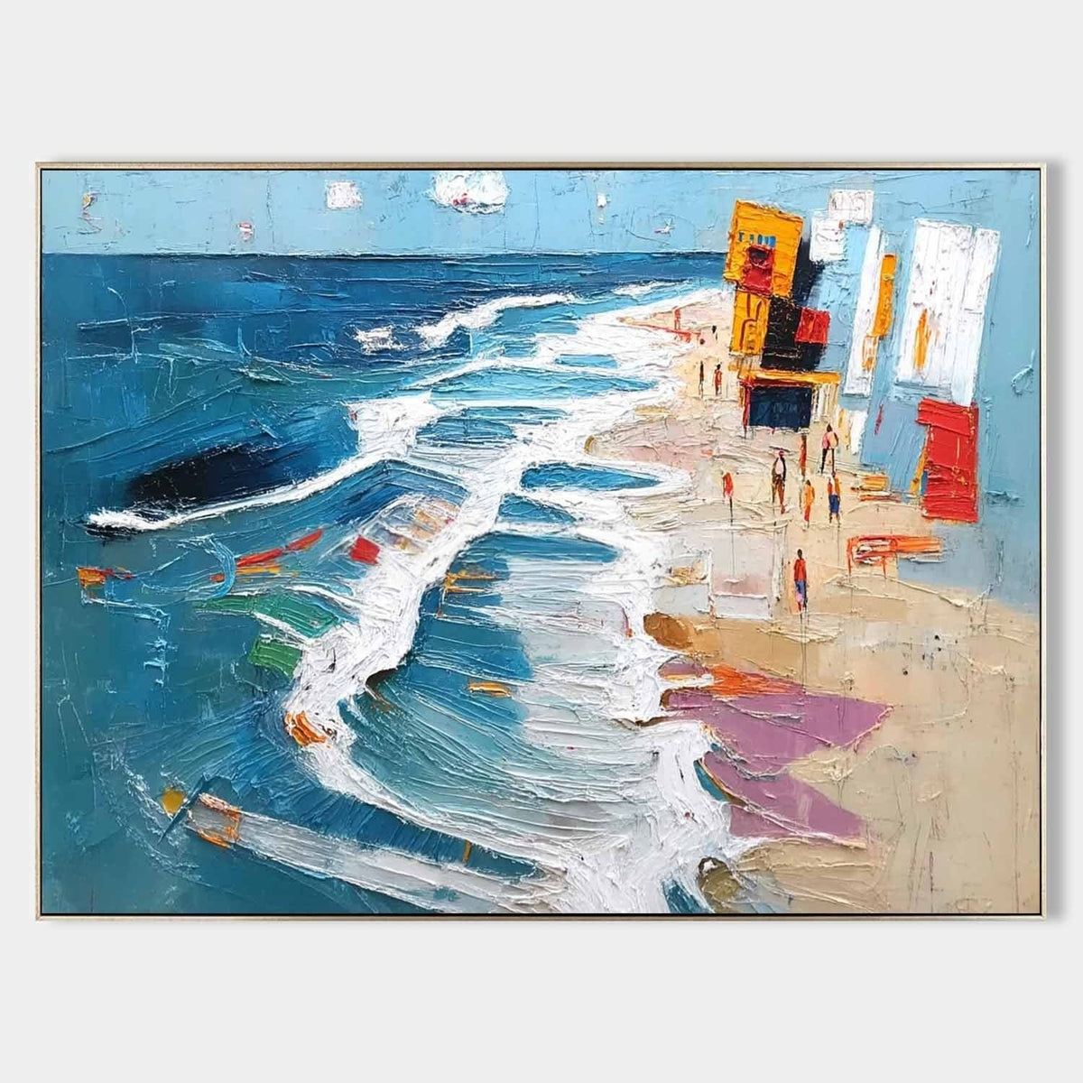 Wall Art Lively Beach Boardwalk