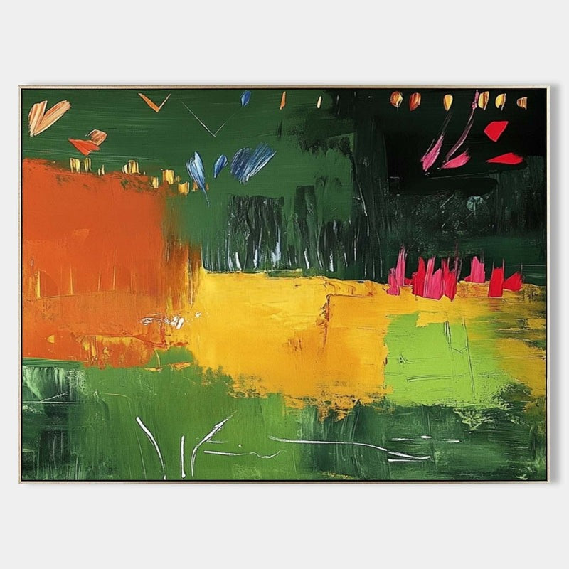 Wall Art Energetic Textured Bold Green