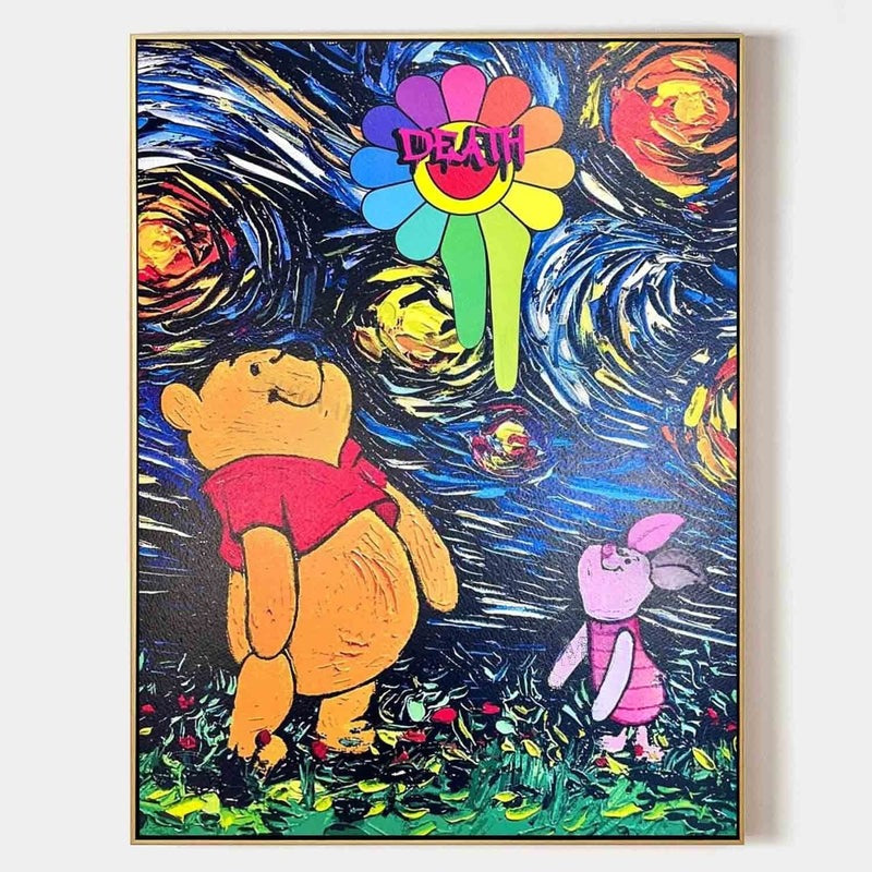 Pop Art Winnie the Pooh Starry Night Vertical