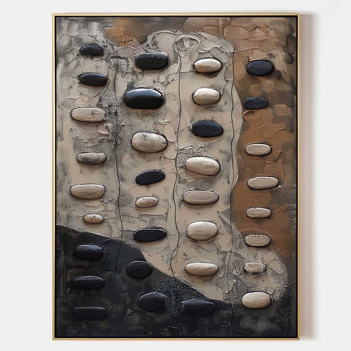 Wall Art Wabi-Sabi Relief  Abstract Pebble Natural