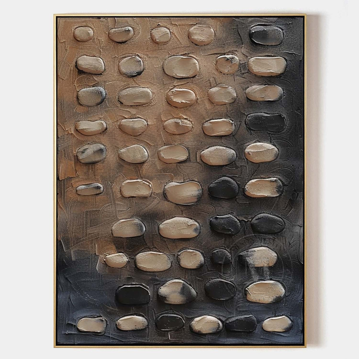 Wall Art Vertical 3D Pebble Painting