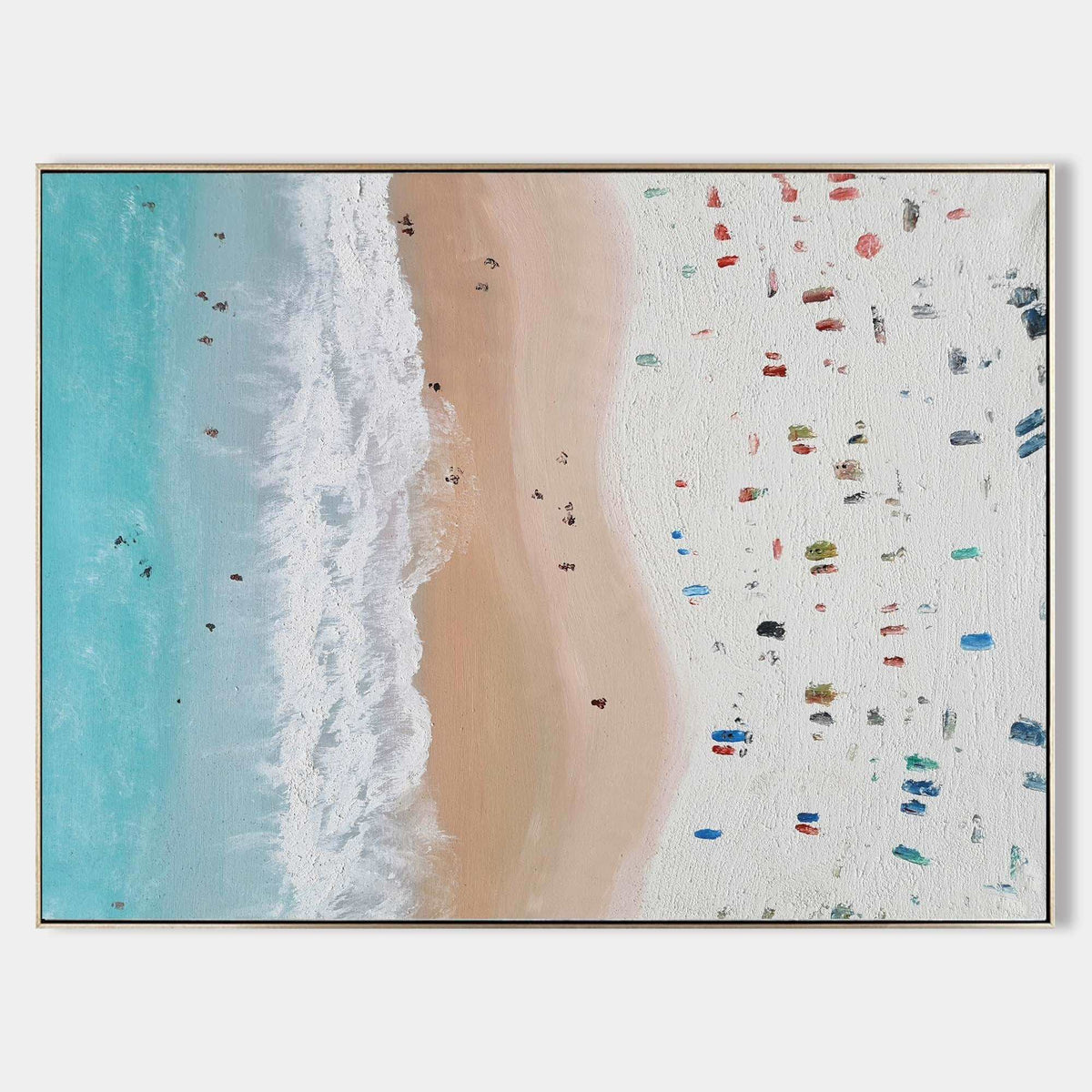 Coastal Beach Abstract Hand‑Painted Multi‑Speckled Thick Textured Artwork