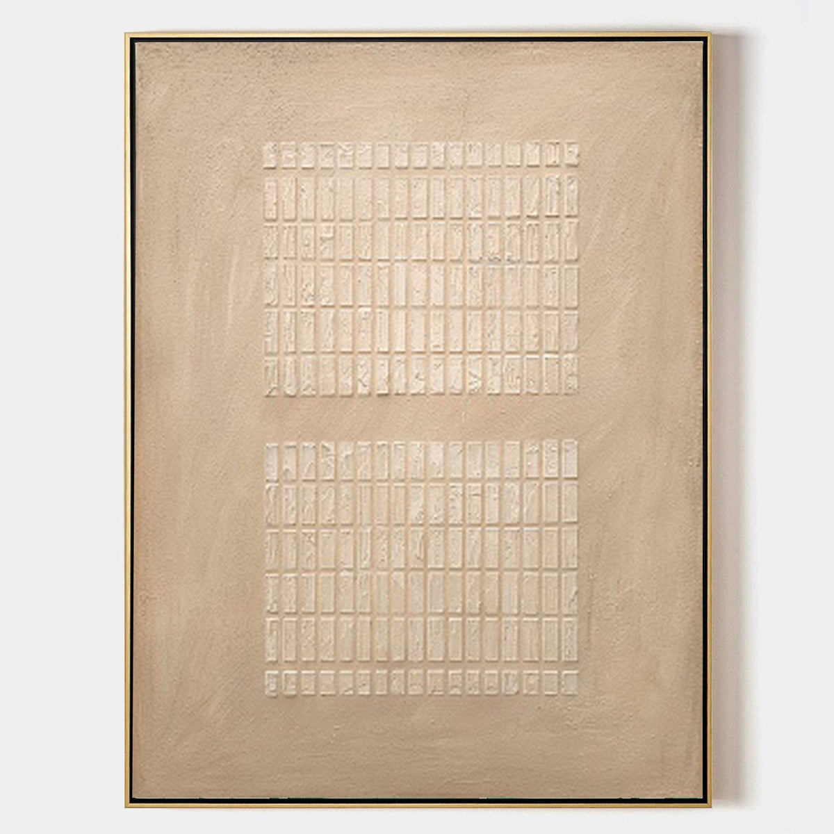Set Of 2 Grid Texture Diptych Painting